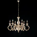 Houten kroonluchter, gemaakt in Italië, voor interieurdecoratie - Florence Viadurini