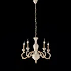 Houten kroonluchter, gemaakt in Italië, voor interieurdecoratie - Florence Viadurini