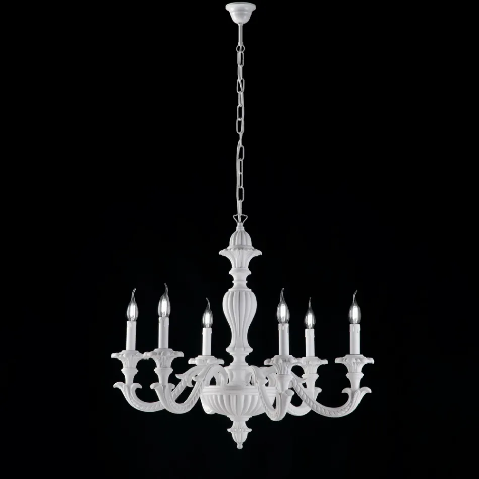 Houten kroonluchter, gemaakt in Italië, voor interieurdecoratie - Milaan Viadurini