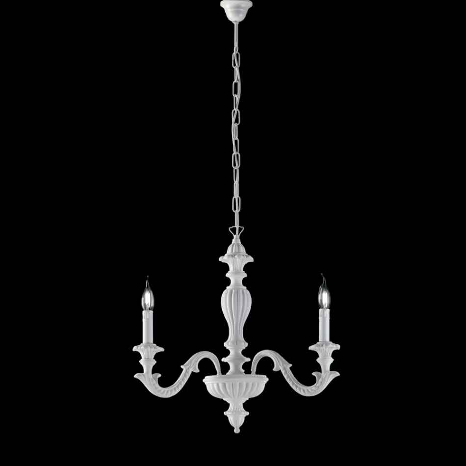 Houten kroonluchter, gemaakt in Italië, voor interieurdecoratie - Milaan Viadurini