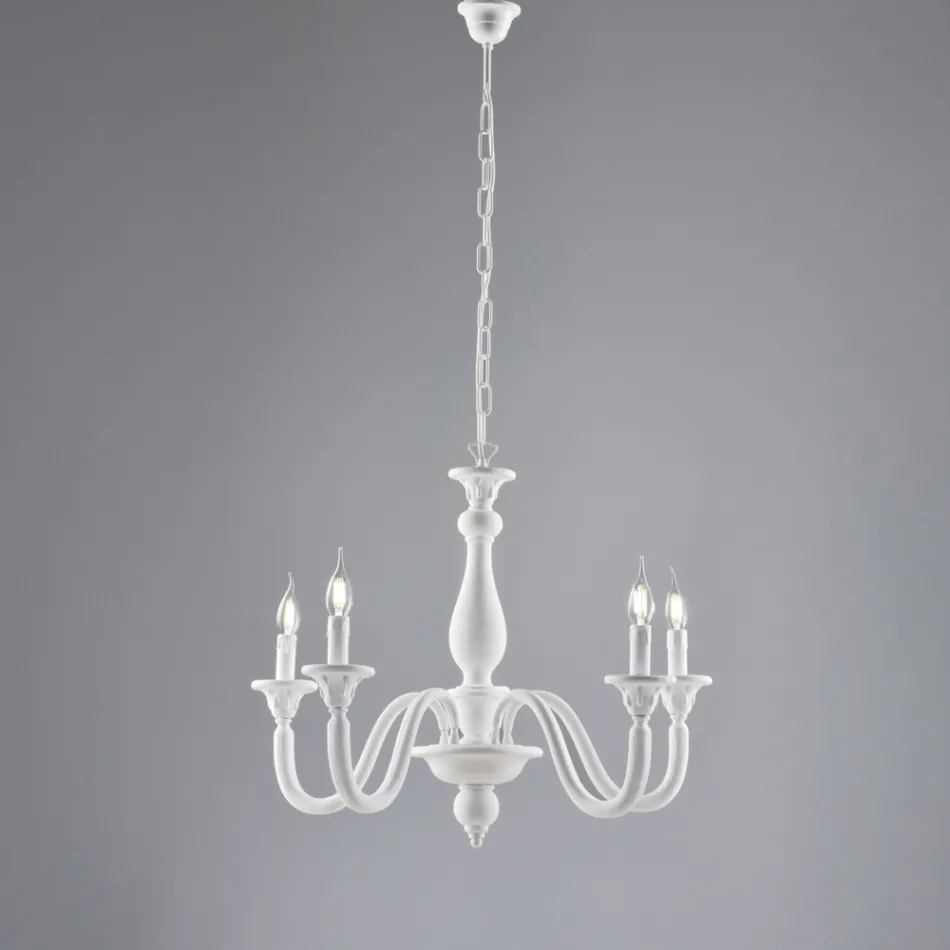 Houten kroonluchter, gemaakt in Italië, voor interieurdecoratie - Siena Viadurini