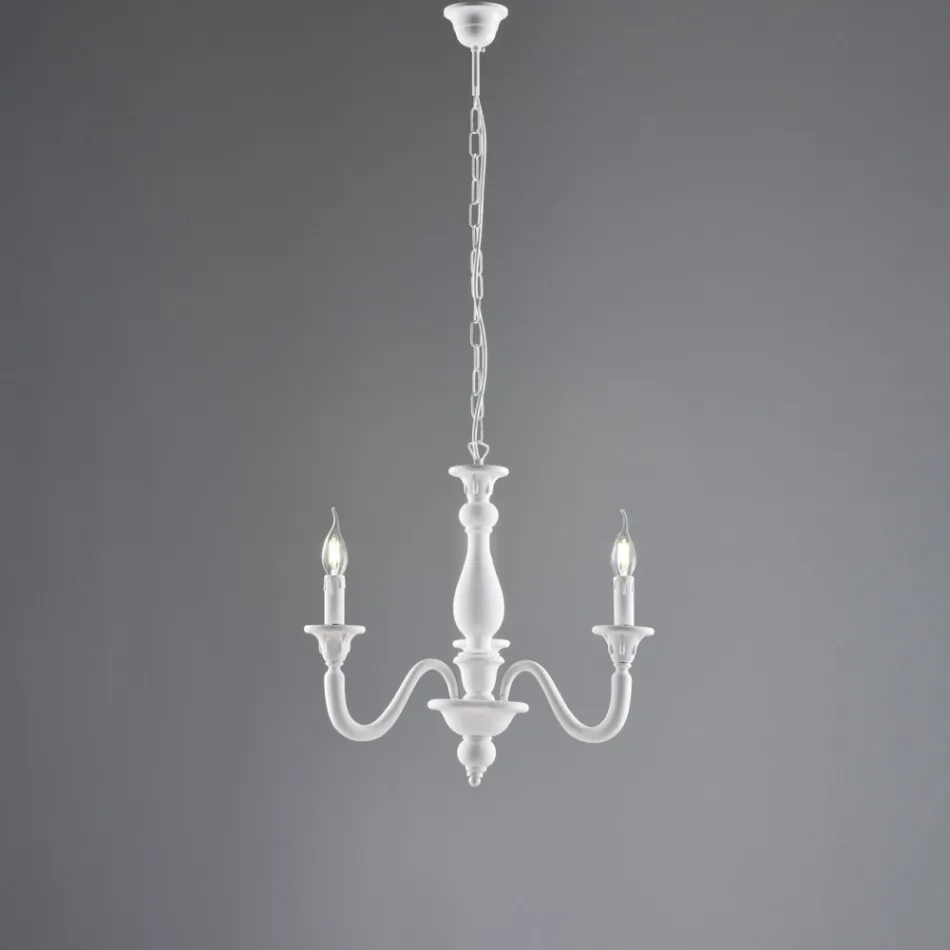 Houten kroonluchter, gemaakt in Italië, voor interieurdecoratie - Siena Viadurini