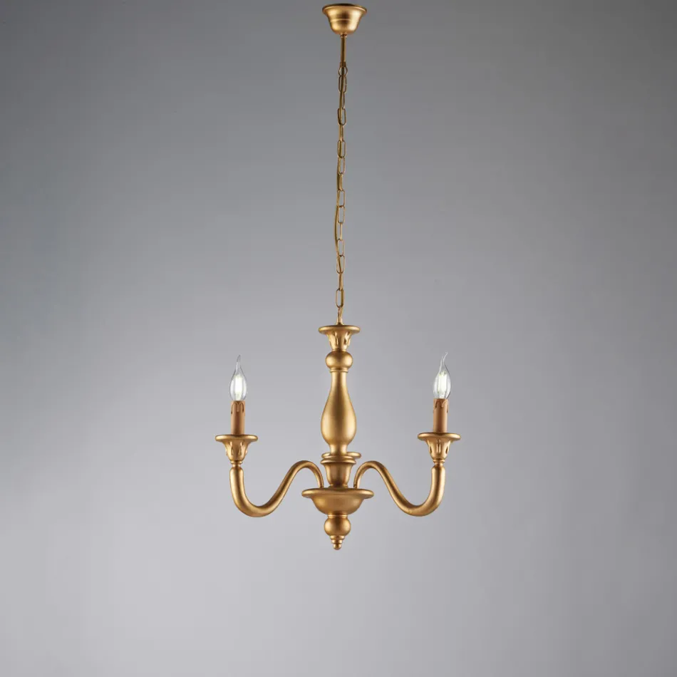 Houten kroonluchter, gemaakt in Italië, voor interieurdecoratie - Siena Viadurini