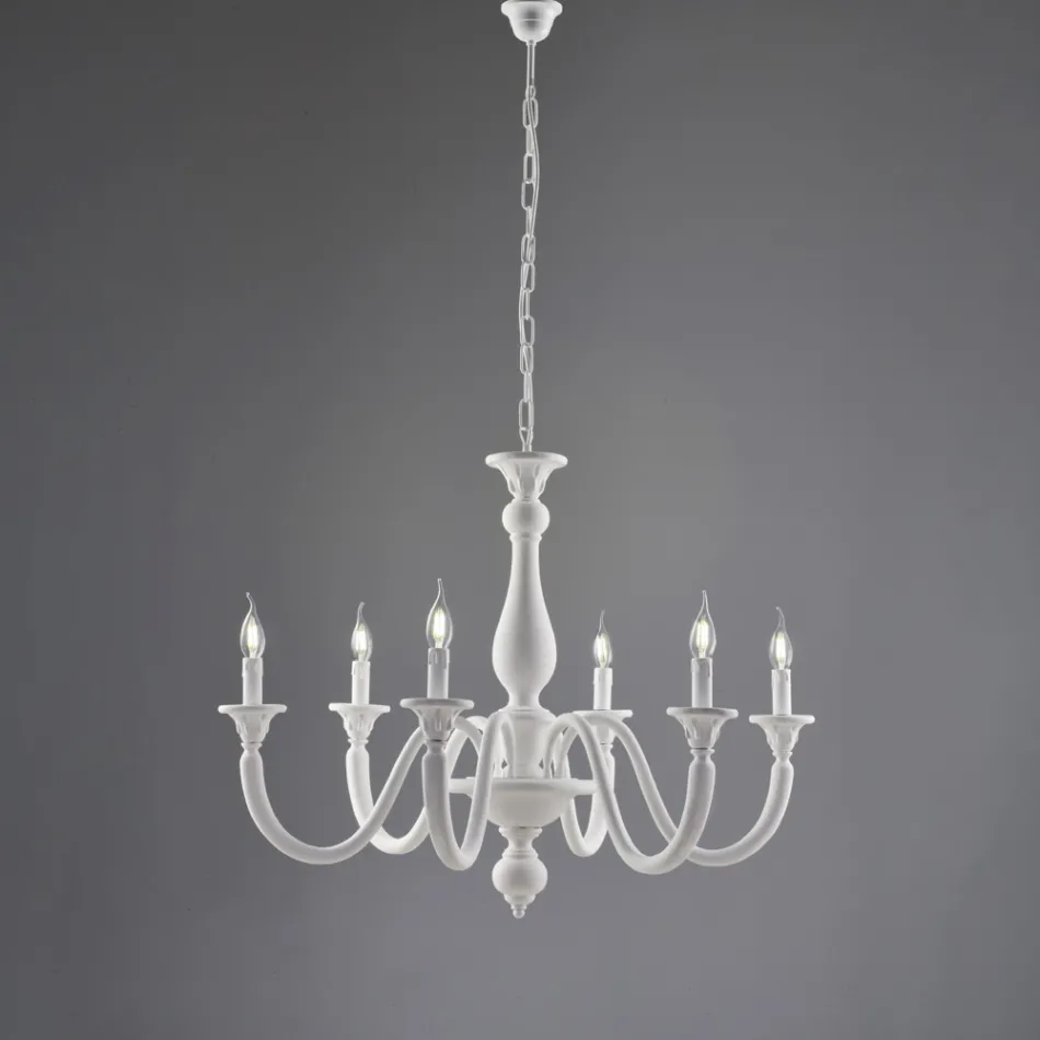 Houten kroonluchter, gemaakt in Italië, voor interieurdecoratie - Siena Viadurini