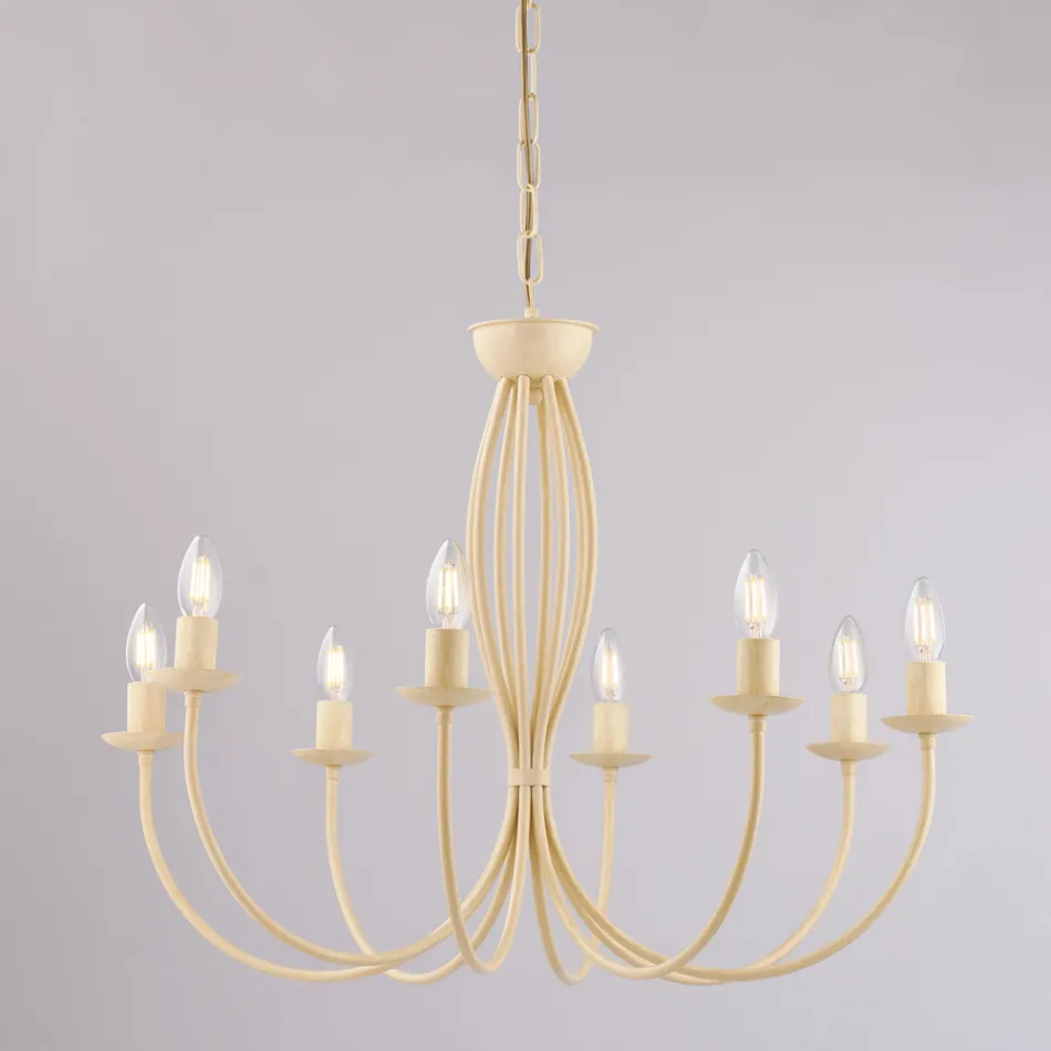 Witte metalen kroonluchter voor het verlichten van stijlvolle ruimtes – Roccia Viadurini
