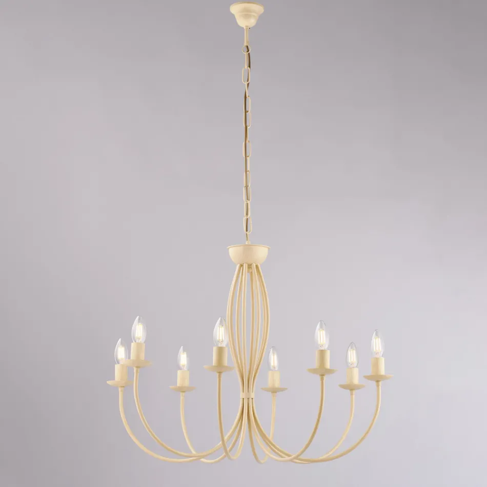 Witte metalen kroonluchter voor het verlichten van stijlvolle ruimtes – Roccia Viadurini