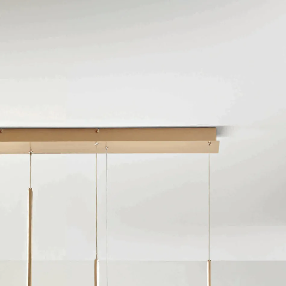 Metalen kroonluchter met verwijderbaar inzetstuk in gegranuleerd glas - Catalpa Viadurini