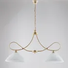 Eclisse: Een kroonluchter van metaal en wit keramiek voor elegante interieurs. Viadurini