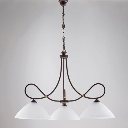 Een kroonluchter van metaal en wit keramiek om uw interieur te verfraaien – Eclisse Viadurini