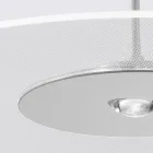 Metalen kroonluchter met micro-gestippelde plexiglas diffuser - Nora Viadurini