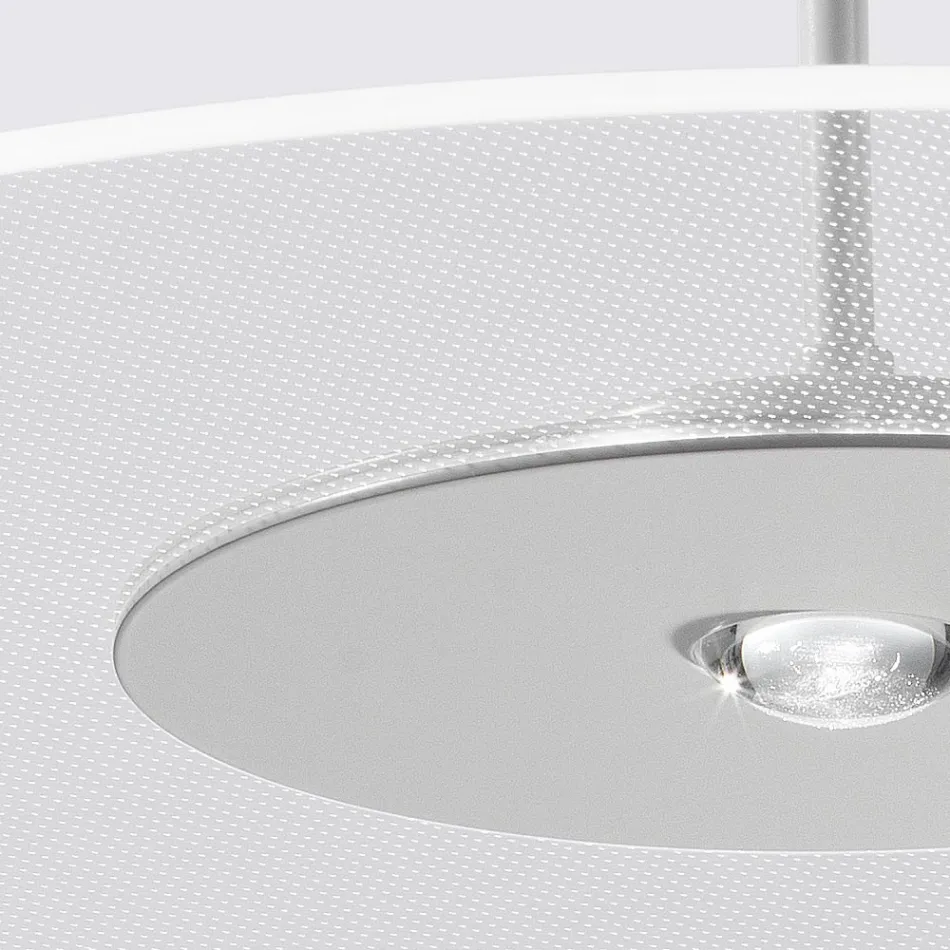 Metalen kroonluchter met micro-gestippelde plexiglas diffuser - Nora Viadurini