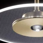 Metalen kroonluchter met micro-gestippelde plexiglas diffuser - Nora Viadurini