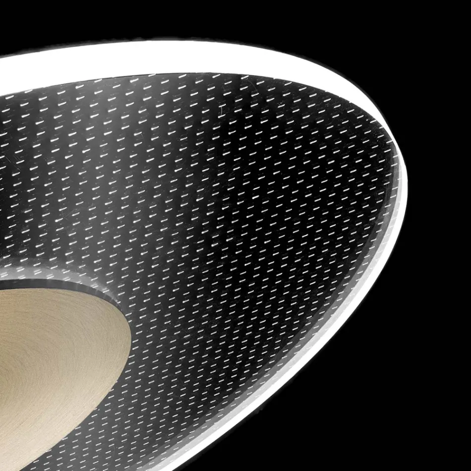 Metalen kroonluchter met micro-gestippelde plexiglas diffuser - Nora Viadurini