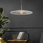 Metalen kroonluchter met micro-gestippelde plexiglas diffuser - Nora Viadurini