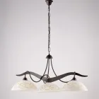 3-lichts glazen en metalen kroonluchter voor binnenverlichting - Musca Viadurini