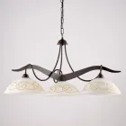 3-lichts glazen en metalen kroonluchter voor binnenverlichting - Musca Viadurini