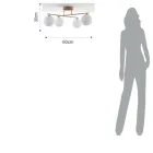 Kroonluchter in metallic goud metaal en 4 witte glazen bollen - Venetië Viadurini