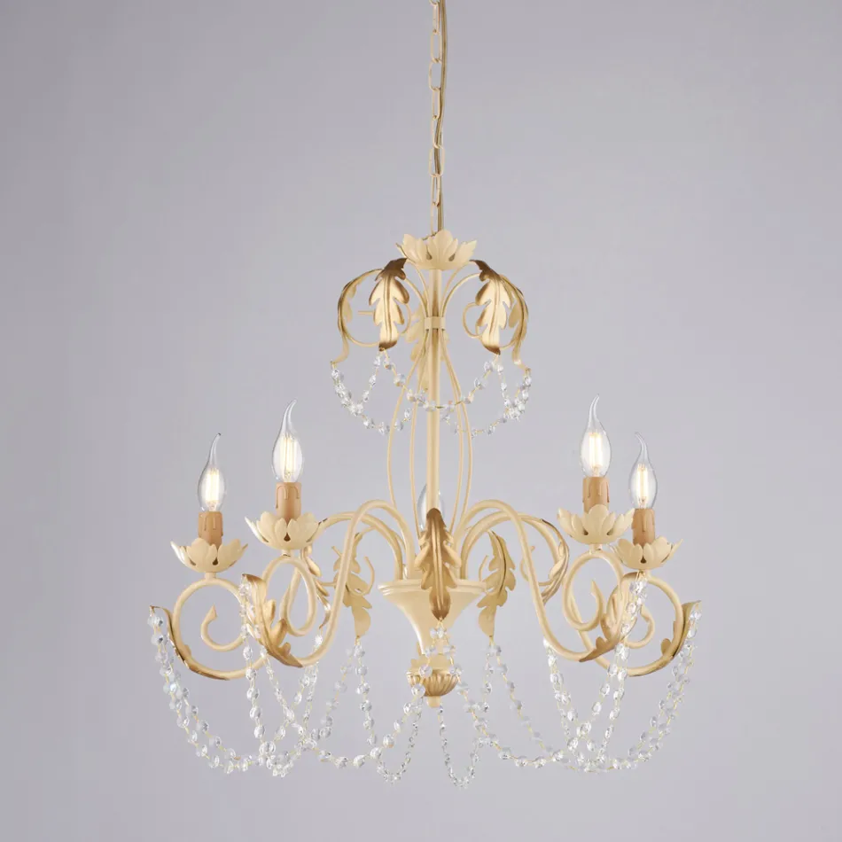 Metalen kroonluchter voor een lichte en uitnodigende sfeer in het interieur – Perla Viadurini