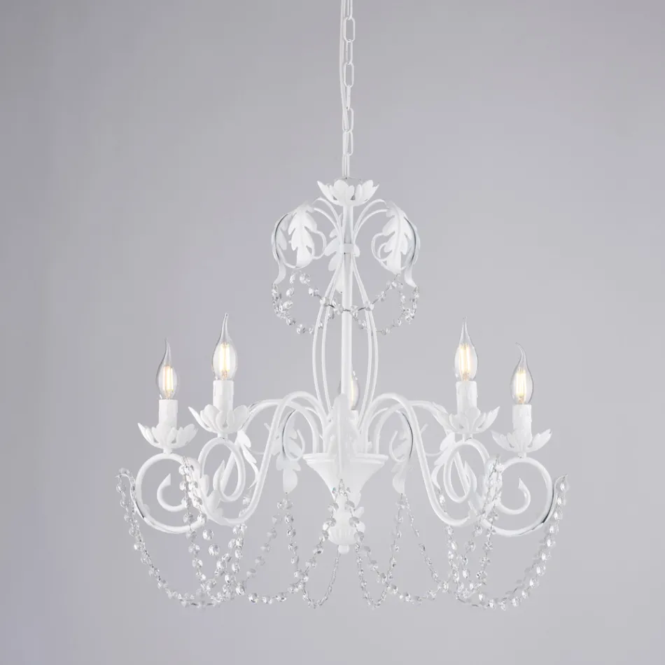 Metalen kroonluchter voor een lichte en uitnodigende sfeer in het interieur – Perla Viadurini