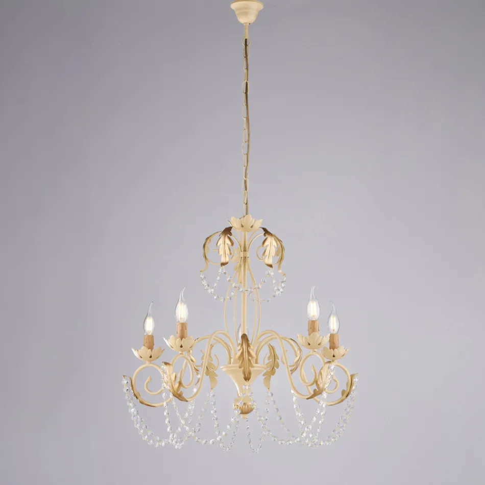 Metalen kroonluchter voor een lichte en uitnodigende sfeer in het interieur – Perla Viadurini