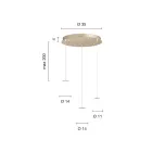 Goudgelakte metalen kroonluchter met 3 LED's en optioneel glas - Beuken Viadurini