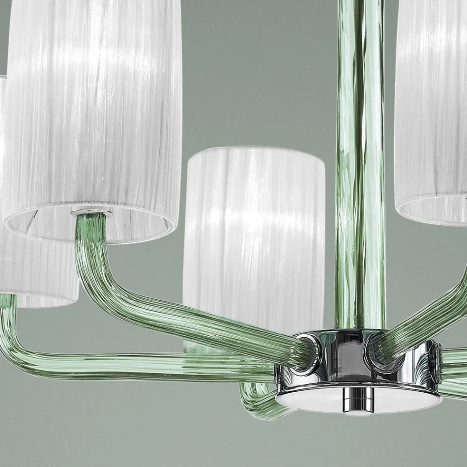 Kroonluchter van glas en metaal uit Venetië, handgemaakt in Italië - Graham Viadurini