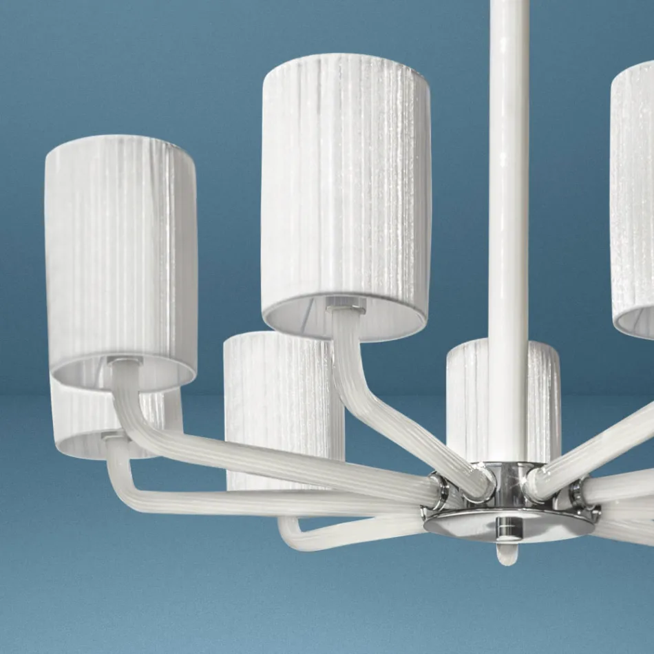 Kroonluchter van glas en metaal uit Venetië, handgemaakt in Italië - Graham Viadurini