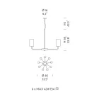 Kroonluchter van glas en metaal uit Venetië, handgemaakt in Italië - Graham Viadurini