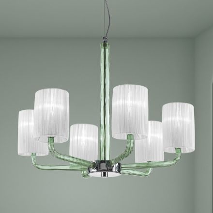 Kroonluchter van glas en metaal uit Venetië, handgemaakt in Italië - Graham Viadurini