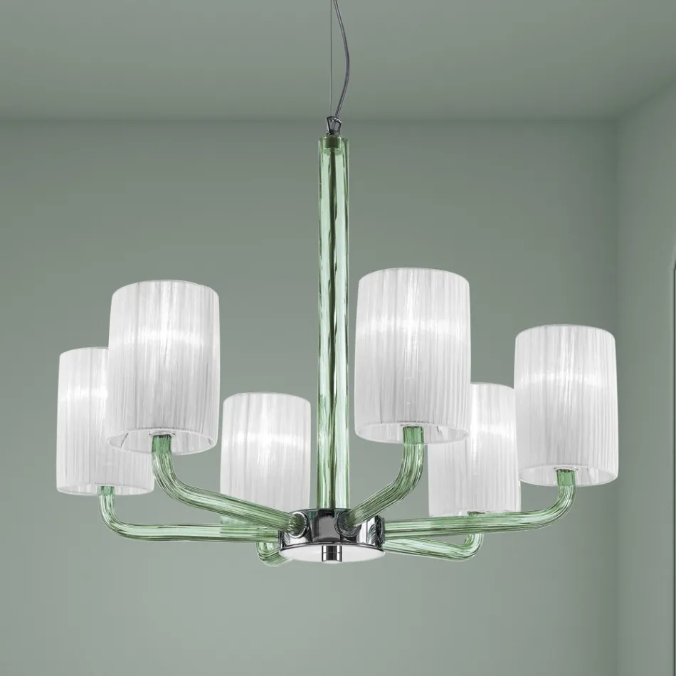 Kroonluchter van glas en metaal uit Venetië, handgemaakt in Italië - Graham Viadurini