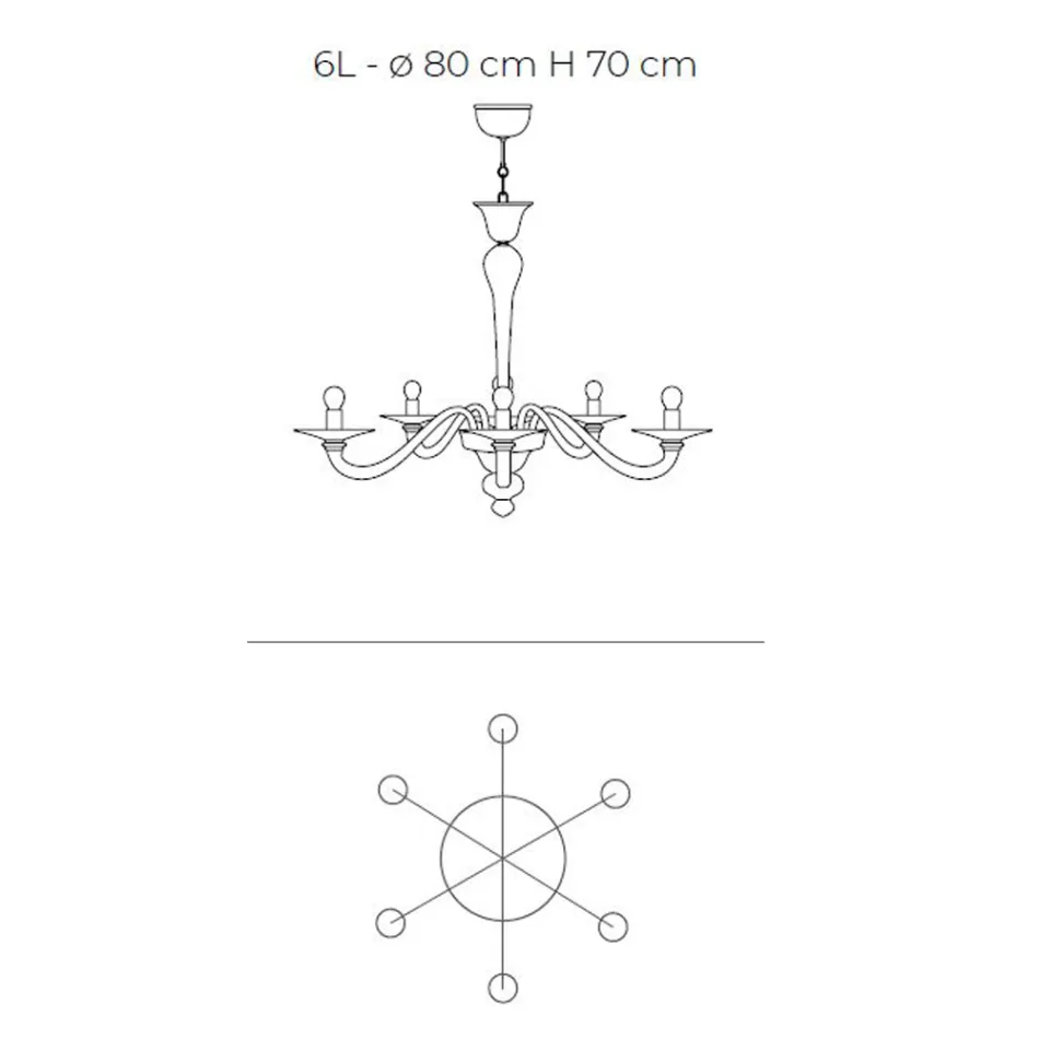 Klassieke stijl handgeblazen Venetiaanse glazen kroonluchter - Demetra Viadurini