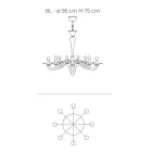 Klassieke stijl handgeblazen Venetiaanse glazen kroonluchter - Demetra Viadurini