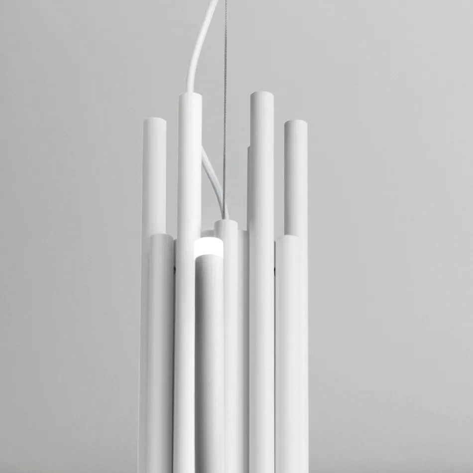 13 lichts LED kroonluchter in wit, zwart of goud gelakt metaal - Schorpioen Viadurini