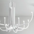 13 lichts LED kroonluchter in wit, zwart of goud gelakt metaal - Schorpioen Viadurini