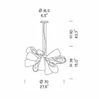 Moderne kroonluchter met 12 lampjes in Venetië-glas, gemaakt in Italië - Diamonique Viadurini