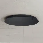 Moderne kroonluchter met geometrische vormen in metaal en kunstleer - Cypress Viadurini