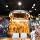 Moderne kroonluchter van staal en glas met houten inzetstuk Made in Italy - Seoul Viadurini