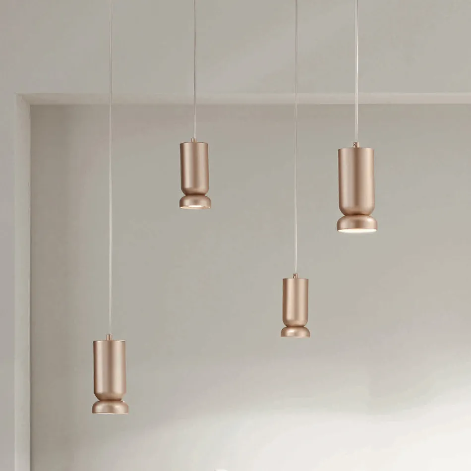 Moderne kroonluchter van gepoedercoat aluminium en verstelbare kabel - Buxus Viadurini