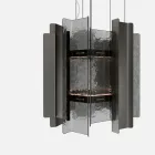 Velis - Elegant vormgegeven moderne kroonluchter van gefuseerd glas, gemaakt in Italië. Viadurini