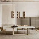 Velis - Elegant vormgegeven moderne kroonluchter van gefuseerd glas, gemaakt in Italië. Viadurini
