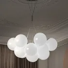 Moderne handgeblazen Venetiaanse glazen kroonluchter - Sneeuw Viadurini