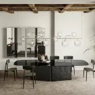 Horizontale kroonluchter in metaal en transparant Pyrex-glas - Iperspazio Viadurini