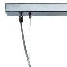 Kroonluchter met vier lampen op een lineaire stang, gemaakt van geblazen glas in Italië - Soffio Viadurini