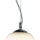 Kroonluchter met vier lampen op een lineaire stang, gemaakt van geblazen glas in Italië - Soffio Viadurini