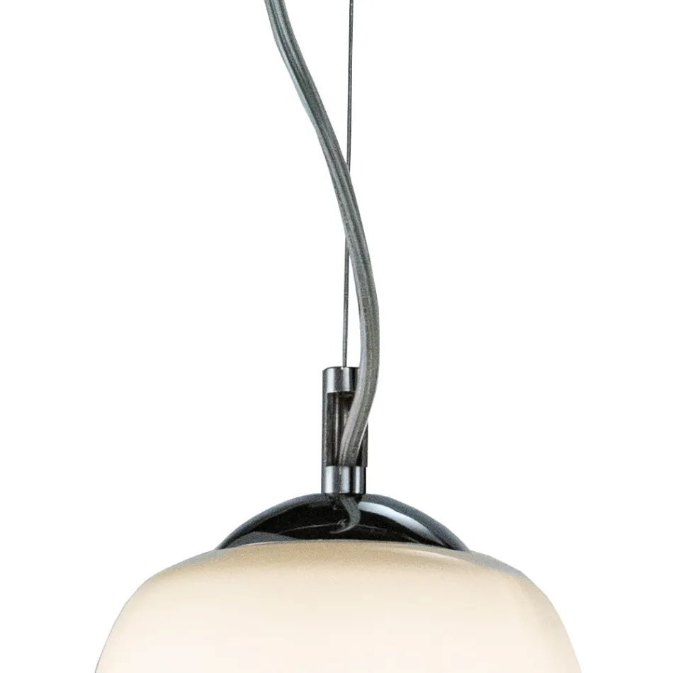 Kroonluchter met vier lampen op een lineaire stang, gemaakt van geblazen glas in Italië - Soffio Viadurini