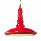 retro kroonluchter schorsing ambachtelijke keramische Ferroluce Viadurini