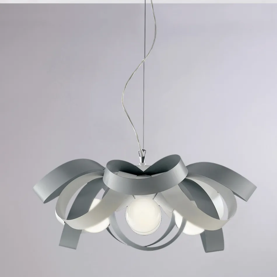 Shabby chic witte metalen kroonluchter voor een smaakvolle inrichting – Zee Viadurini