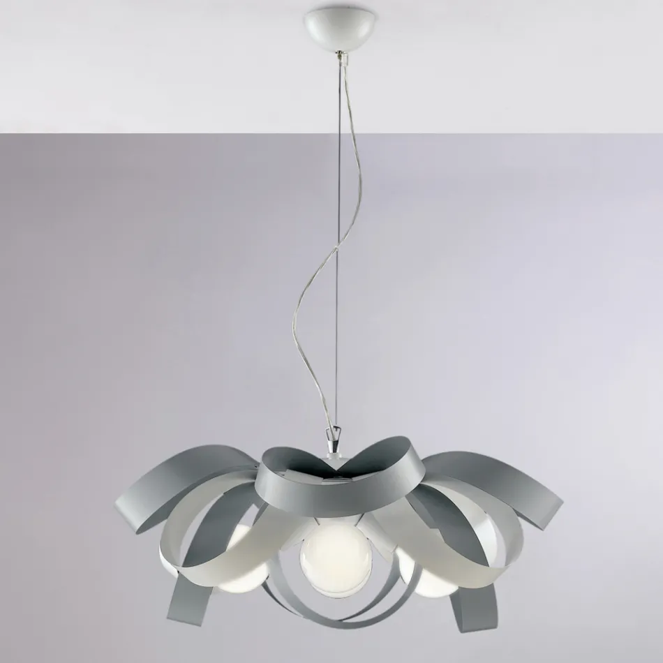 Shabby chic witte metalen kroonluchter voor een smaakvolle inrichting – Zee Viadurini