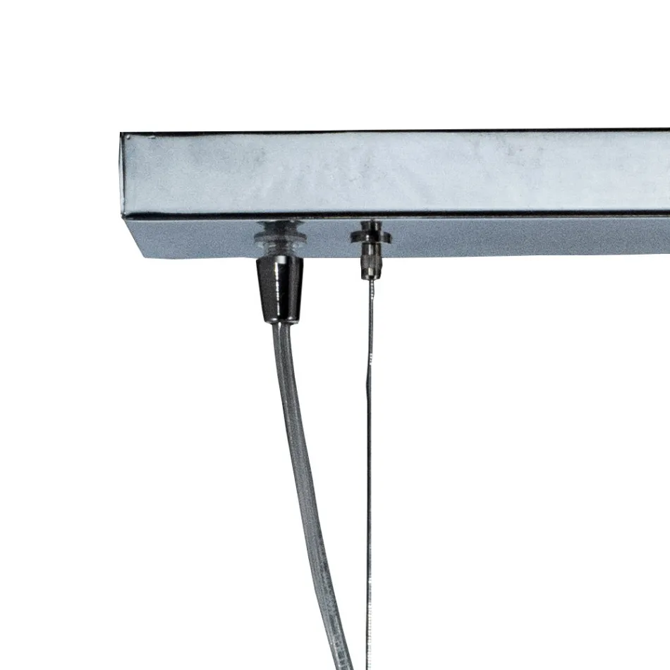 Hanglamp met twee lichtpunten, handgeblazen glas, gemaakt in Italië - Soffio Viadurini