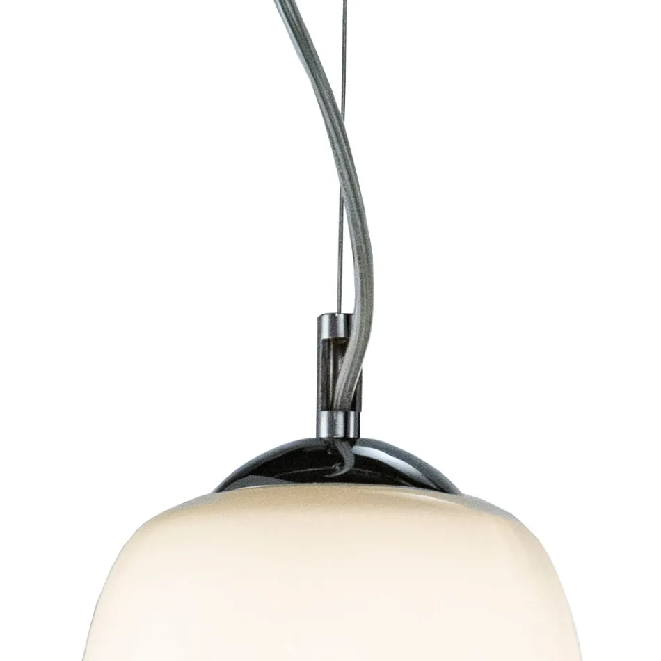 Hanglamp met twee lichtpunten, handgeblazen glas, gemaakt in Italië - Soffio Viadurini